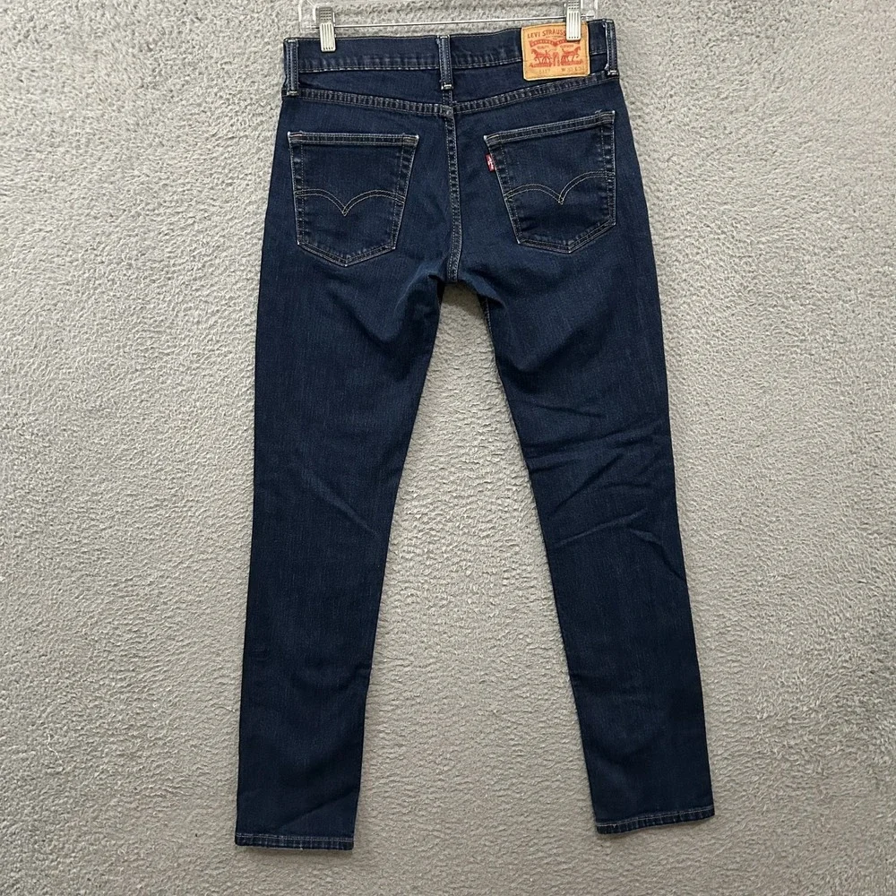 Levis Jeans Mens 32x34 Blue Denim 511 Slim Straight‎ American Stretch Dark Wash